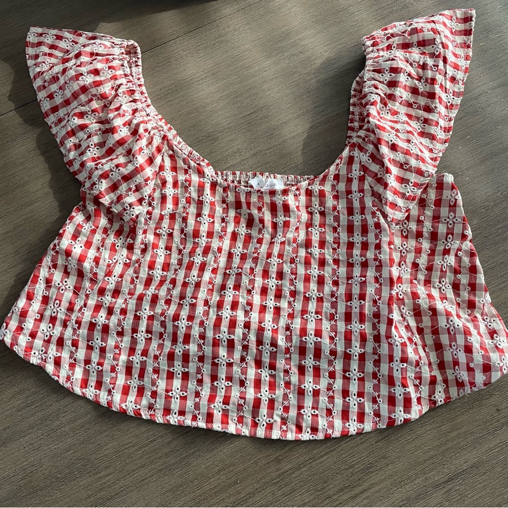Kirious Los Angeles Red Gingham Crop Top